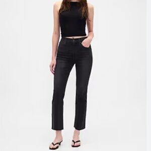 NEW GAP Black sz 29L / 8 LONG GAP Vegan Leather High Rise Cheeky Straight Pants